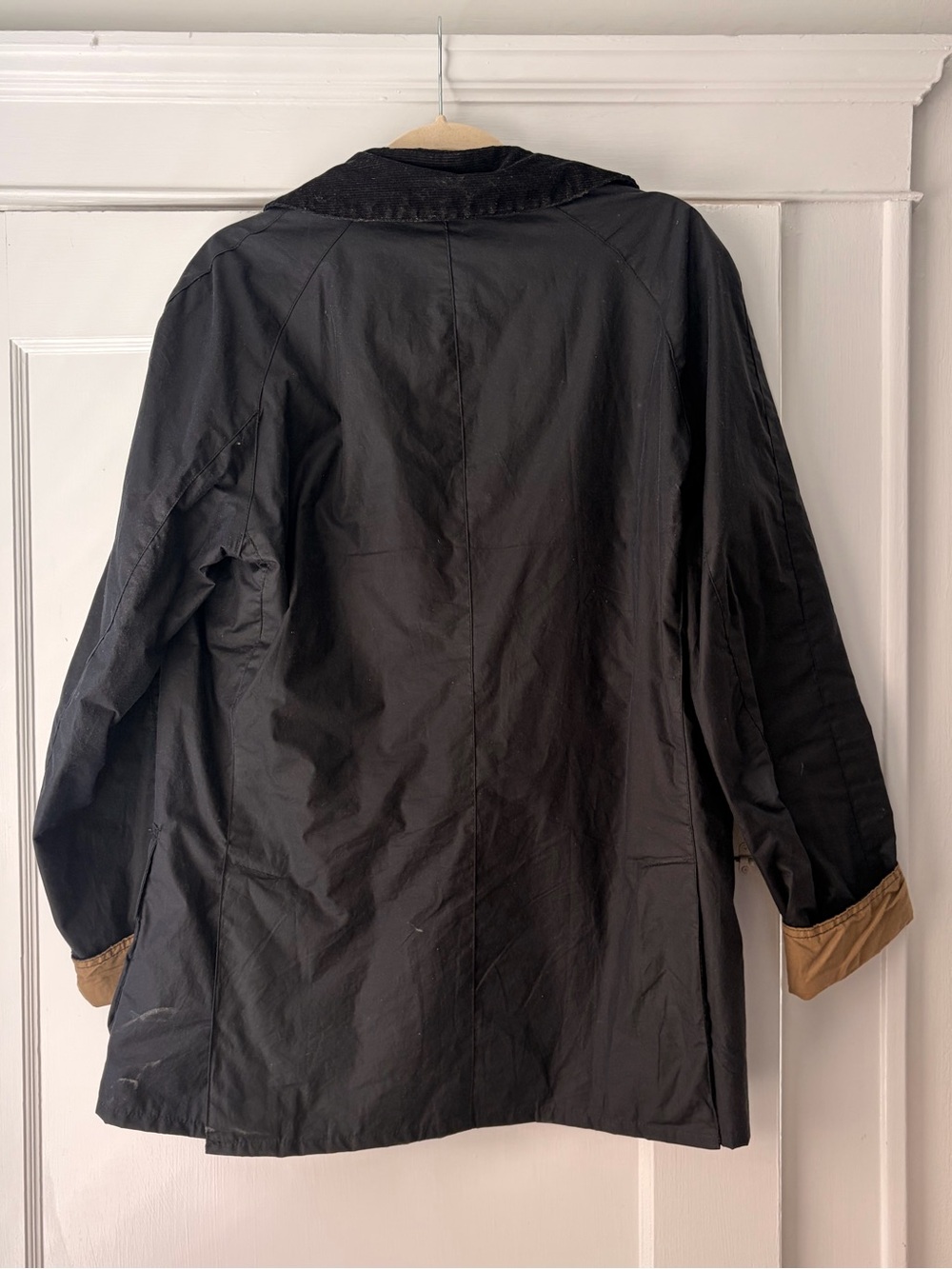 Barbour Lightweight Navy/Ashby Waxed-Cotton Men's Jacket with Tan Lining - Picture 3 of 4